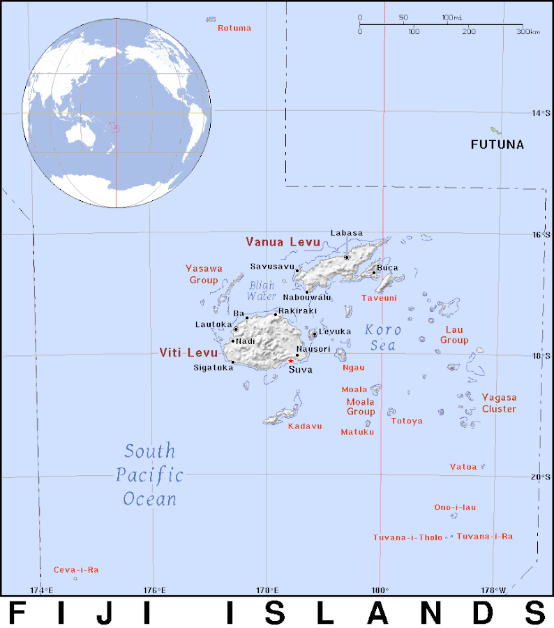 Carte Îles Fidji