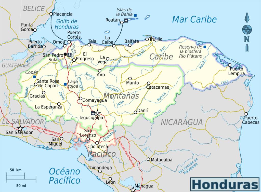 Carte Honduras
